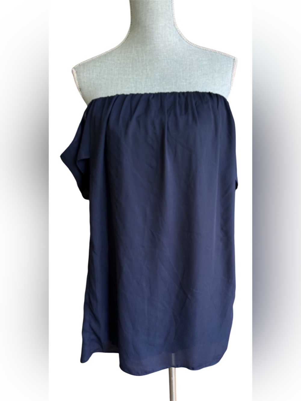 Tobi Navy Blue Off The Shoulder Shift Mini Dress Tunic Size Large
